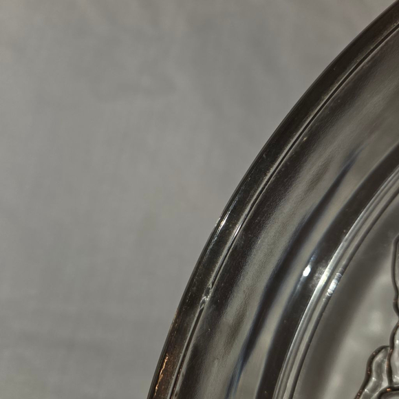 Clear Glass Rose Embossed Pedestal Cake Stand Serveware - Picture 5 of 5